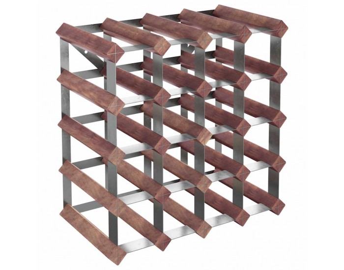 Sonata H Стойка за вино за 20 бутилки, кафява, бор масив