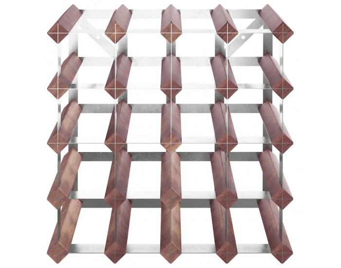 Sonata H Стойка за вино за 20 бутилки, кафява, бор масив