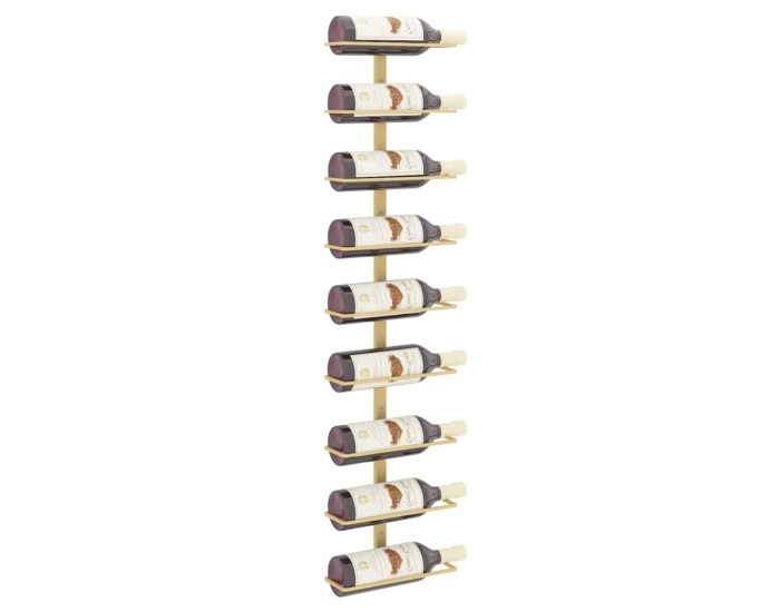 Sonata H Стойка за вино за 9 бутилки, стенен монтаж, златиста, желязо