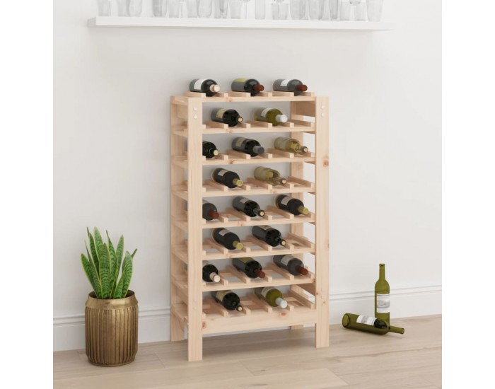 Sonata H Поставка за вино 61,5x30x107,5 см масивна чамова дървесина