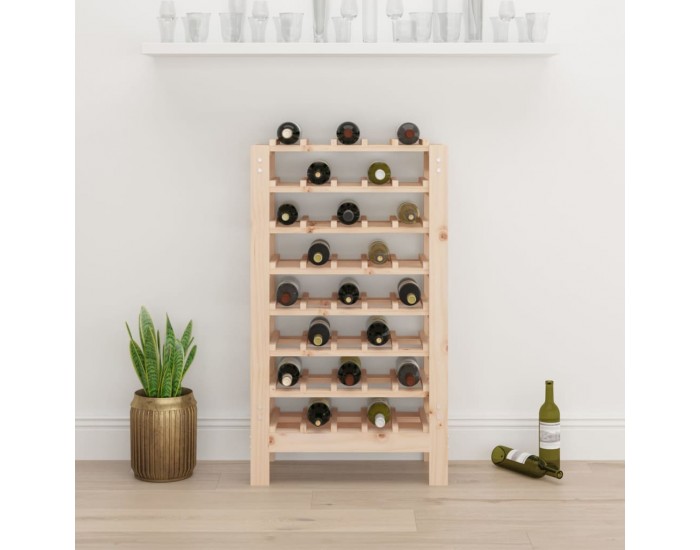 Sonata H Поставка за вино 61,5x30x107,5 см масивна чамова дървесина