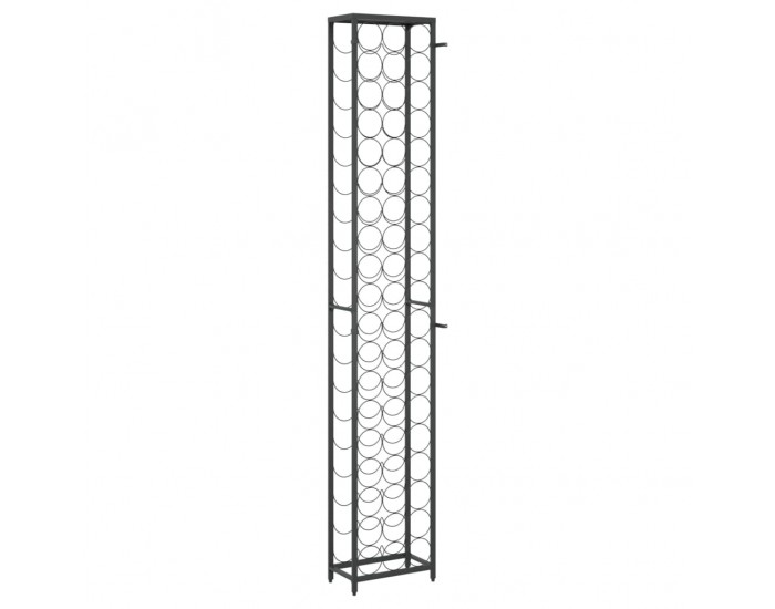 Sonata H Поставка за вино за 57 бутилки черна 34x18x200 см ковано желязо