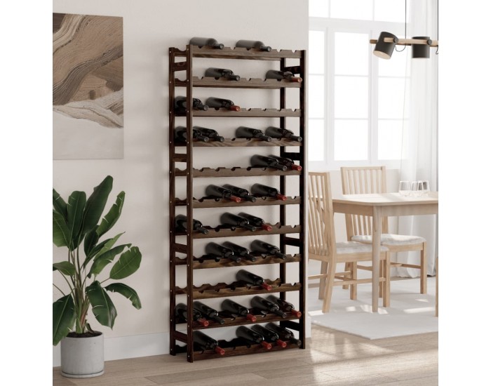 Sonata H Поставка за вино за 77 бутилки, черна, бор масив