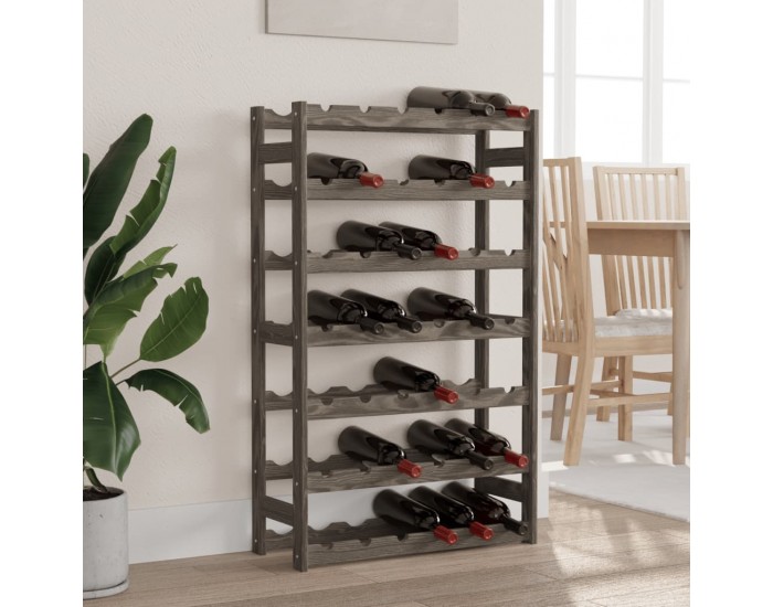 Sonata H Стойка за вино за 42 бутилки, сива, бор масив