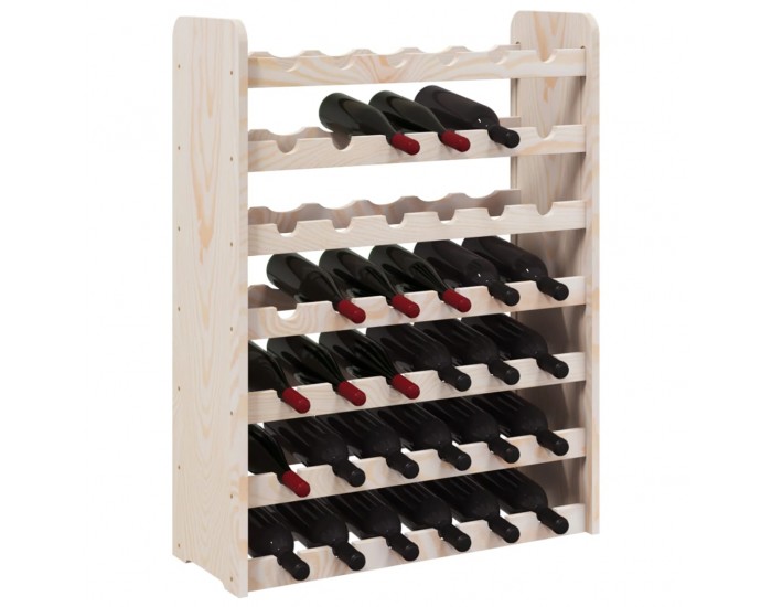 Sonata H Поставка за вино 67,5x25x87 см масивна чамова дървесина