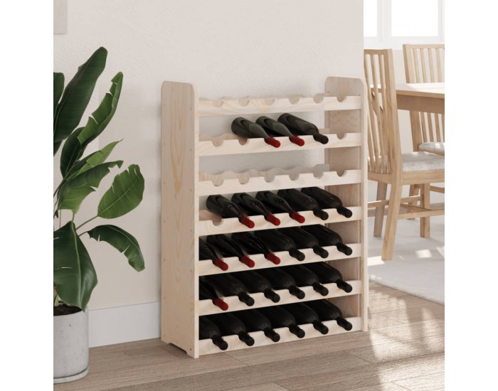 Sonata H Поставка за вино 67,5x25x87 см масивна чамова дървесина