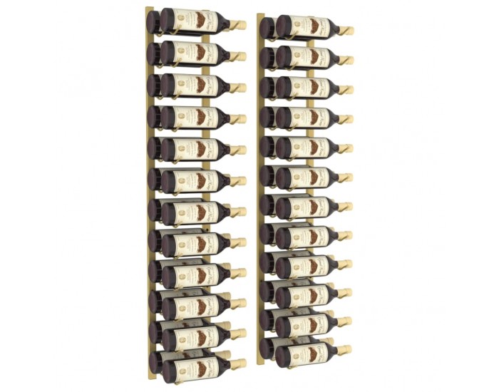 Sonata H Стойки за вино за 24 бутилки стенен монтаж 2 бр златисти желязо