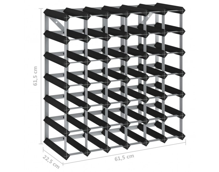 Sonata H Стойка за вино за 42 бутилки, черна, масивна борова дървесина