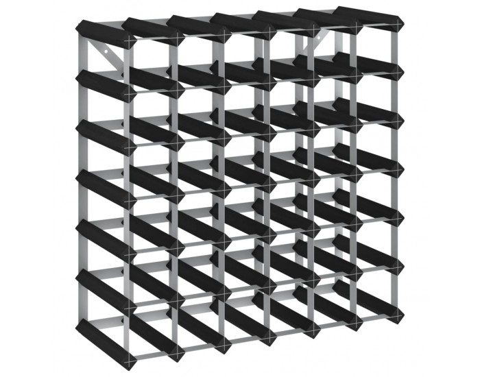 Sonata H Стойка за вино за 42 бутилки, черна, масивна борова дървесина