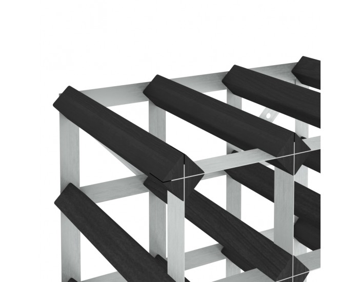 Sonata H Стойка за вино за 42 бутилки, черна, масивна борова дървесина