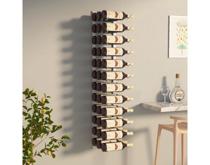 Sonata H Стойка за вино за 36 бутилки, стенен монтаж, бяла, желязо
