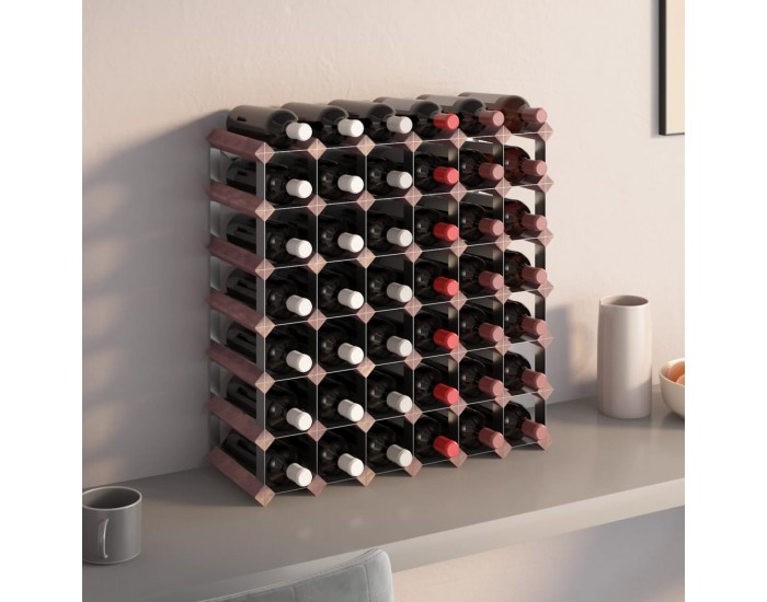 Sonata H Стойка за вино за 42 бутилки, кафява, бор масив