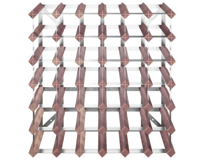 Sonata H Стойка за вино за 42 бутилки, кафява, бор масив