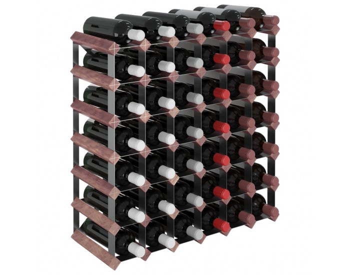 Sonata H Стойка за вино за 42 бутилки, кафява, бор масив