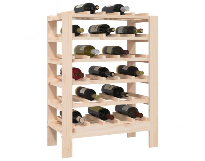 Sonata H Поставка за вино 61,5x30x82 см масивна чамова дървесина