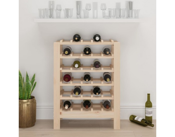 Sonata H Поставка за вино 61,5x30x82 см масивна чамова дървесина