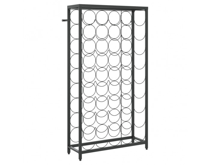 Sonata H Поставка за вино за 45 бутилки черна 54x18x100 см ковано желязо