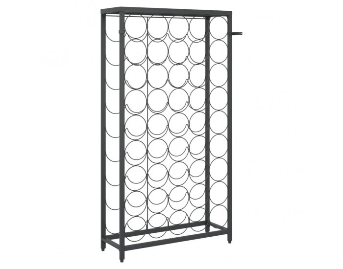 Sonata H Поставка за вино за 45 бутилки черна 54x18x100 см ковано желязо