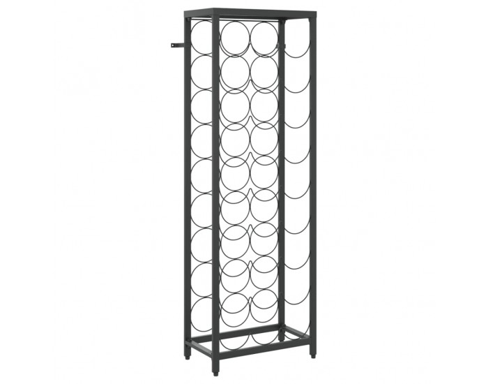Sonata H Поставка за вино за 27 бутилки черна 34x18x100 см ковано желязо