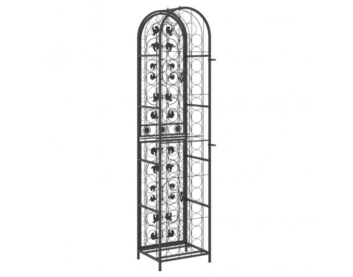 Sonata H Поставка за вино за 73 бутилки черна 45x36x200 см ковано желязо