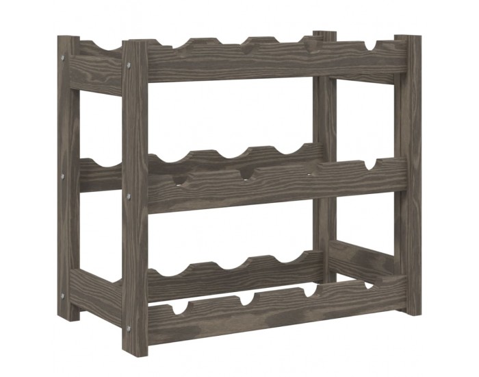 Sonata H Стойка за вино за 12 бутилки, сива, бор масив