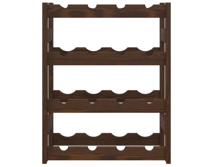 Sonata H Стойка за вино за 16 бутилки, кафява, бор масив