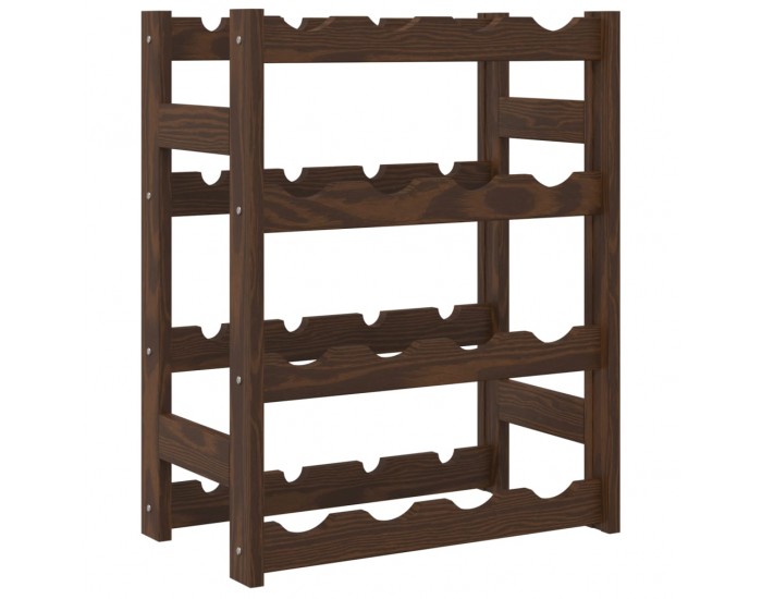 Sonata H Стойка за вино за 16 бутилки, кафява, бор масив