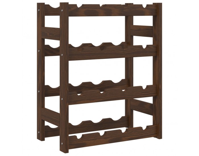 Sonata H Стойка за вино за 16 бутилки, кафява, бор масив