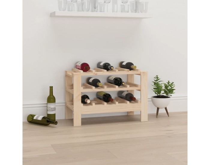 Sonata H Поставка за вино 61,5x30x42 см масивна чамова дървесина
