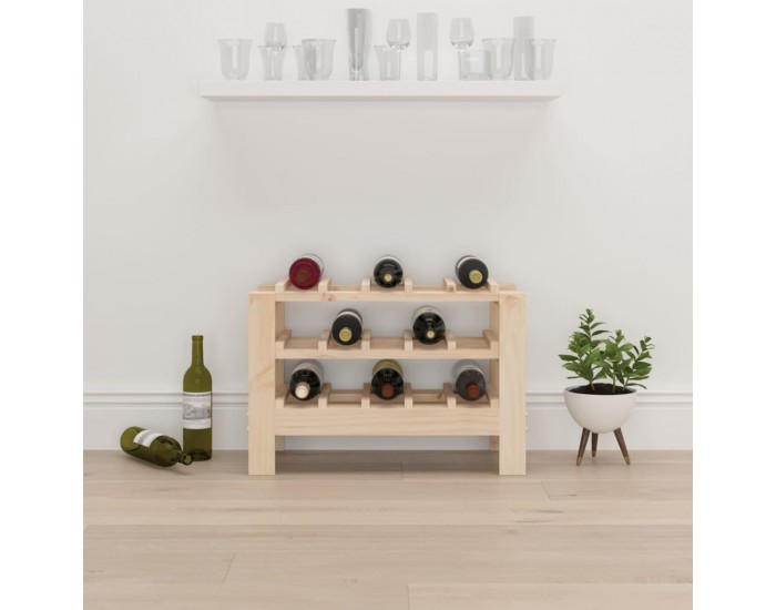 Sonata H Поставка за вино 61,5x30x42 см масивна чамова дървесина