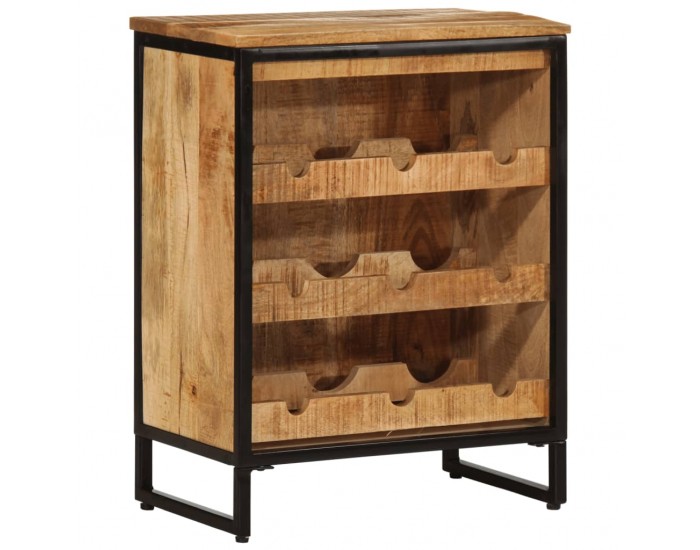 Sonata H Стойка за вино за 9 бутилки, 55x33x70 см, масивно мангово дърво