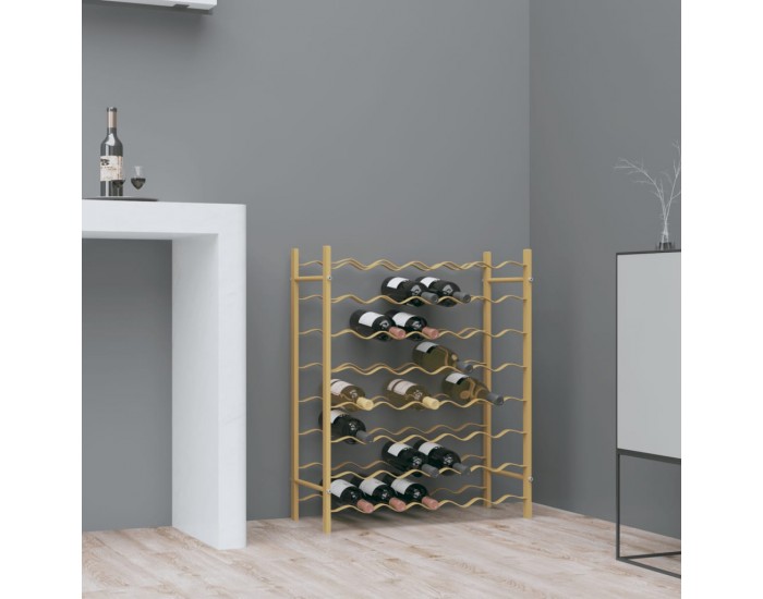 Sonata H Стойка за вино за 48 бутилки, златиста, метална