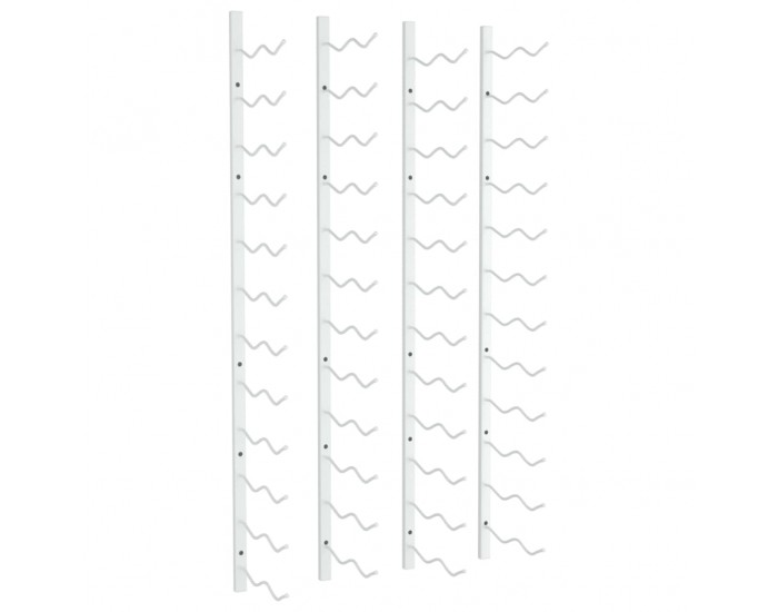 Sonata H Стойки за вино за 24 бутилки, стенен монтаж, 2 бр, бели, желязо