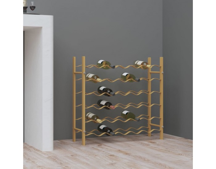Sonata H Стойка за вино за 36 бутилки, златиста, метална