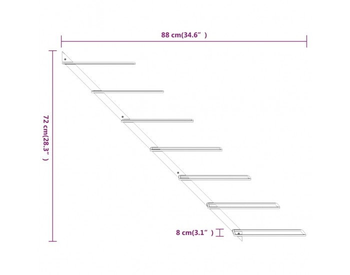 Sonata H Стойка за вино за 7 бутилки, стенен монтаж, бяла, метал