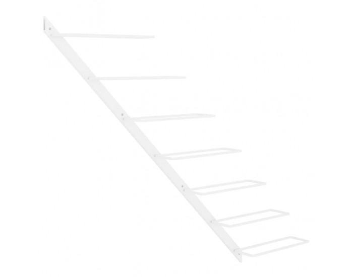 Sonata H Стойка за вино за 7 бутилки, стенен монтаж, бяла, метал