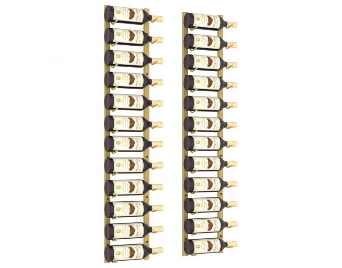 Sonata H Стойки за вино за 12 бутилки стенен монтаж 2 бр златисти желязо