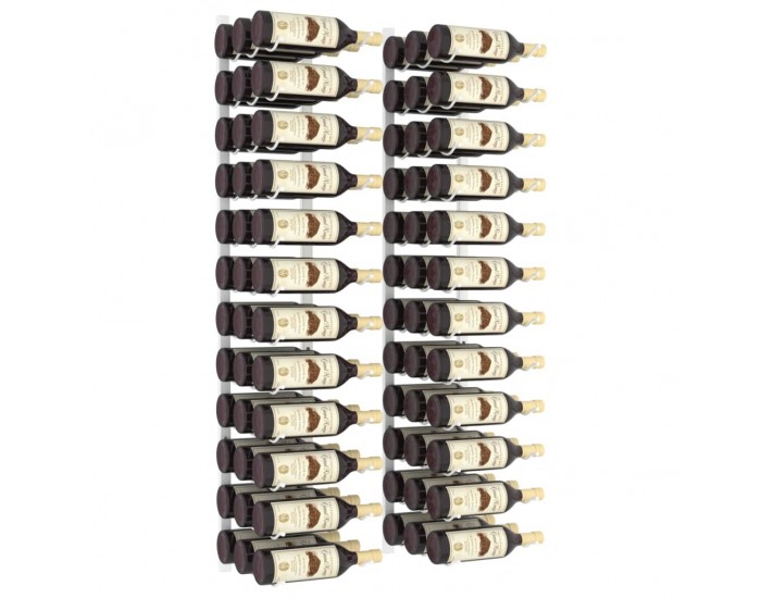 Sonata H Стойки за вино за 36 бутилки, стенен монтаж, 2 бр, бели, желязо