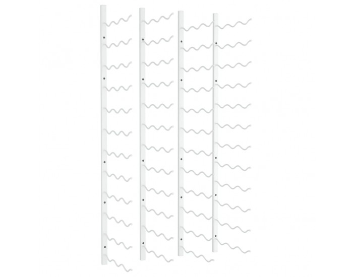 Sonata H Стойки за вино за 36 бутилки, стенен монтаж, 2 бр, бели, желязо