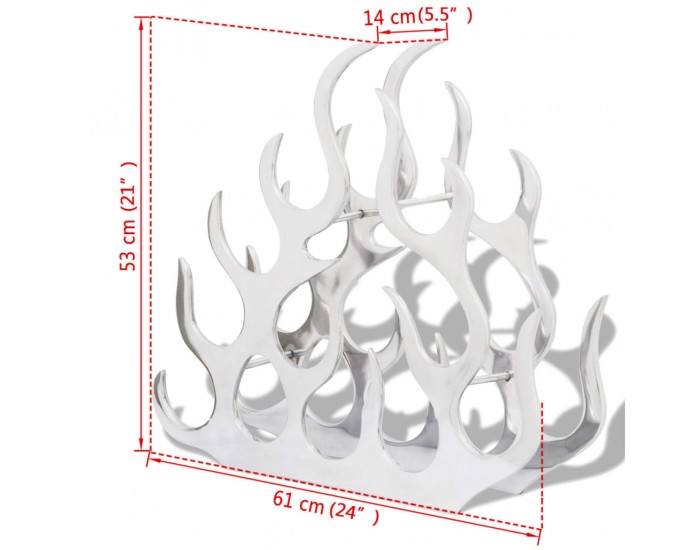 Sonata H Алуминиев стелаж за вино за 11 бутилки, сребрист