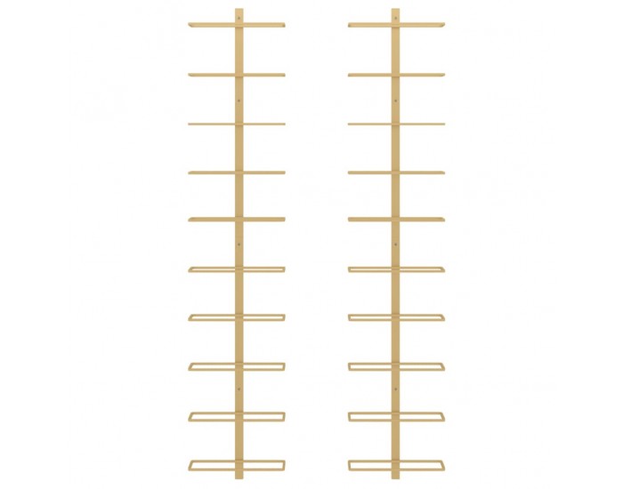 Sonata H Стенни стойки за вино за 10 бутилки 2 бр златисти метални