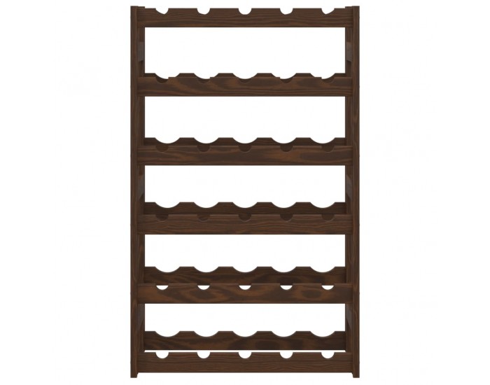 Sonata H Стойка за вино за 30 бутилки, кафява, бор масив