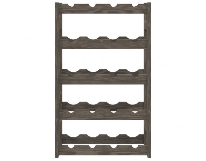 Sonata H Стойка за вино за 20 бутилки, сива, бор масив