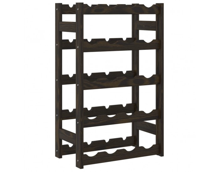 Sonata H Поставка за вино за 20 бутилки, черна, бор масив