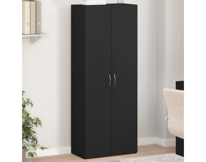 Sonata H Шкаф за документи, черен, 60x32x153 см, инженерно дърво