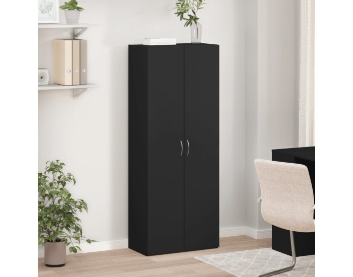 Sonata H Шкаф за документи, черен, 60x32x153 см, инженерно дърво