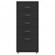 Sonata H Мобилен офис шкаф, черен, 28x41x69 см, метал