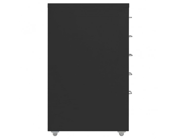 Sonata H Мобилен офис шкаф, черен, 28x41x69 см, метал