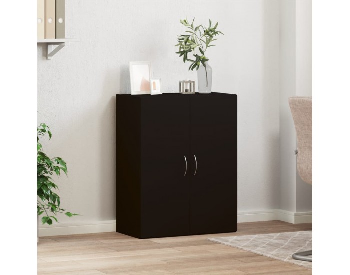 Sonata H Шкаф за документи, черен, 60x32x77,5 см, инженерно дърво