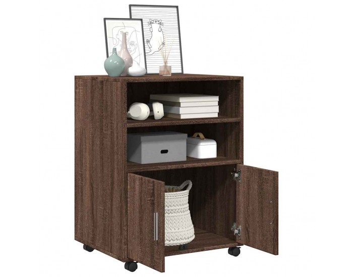 Sonata H Шкаф с колелца, кафяв дъб, 60x48x81 см, инженерно дърво